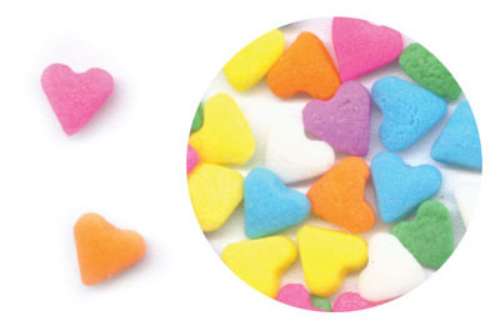 Multi Coloured Heart Sprinkles - Click Image to Close